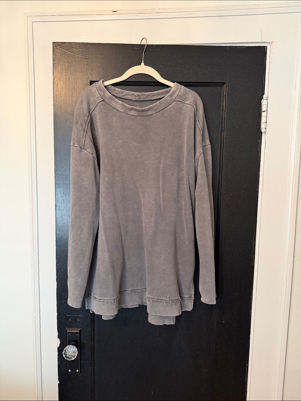 Pilcro Washed Gray Crewneck Pullover Sweater